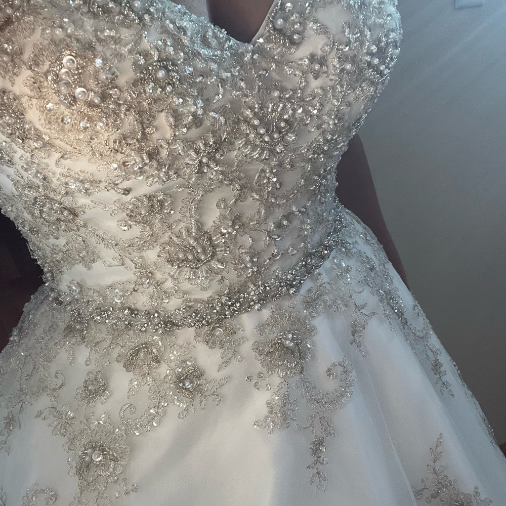 Maggie Sottero White Satin Gown